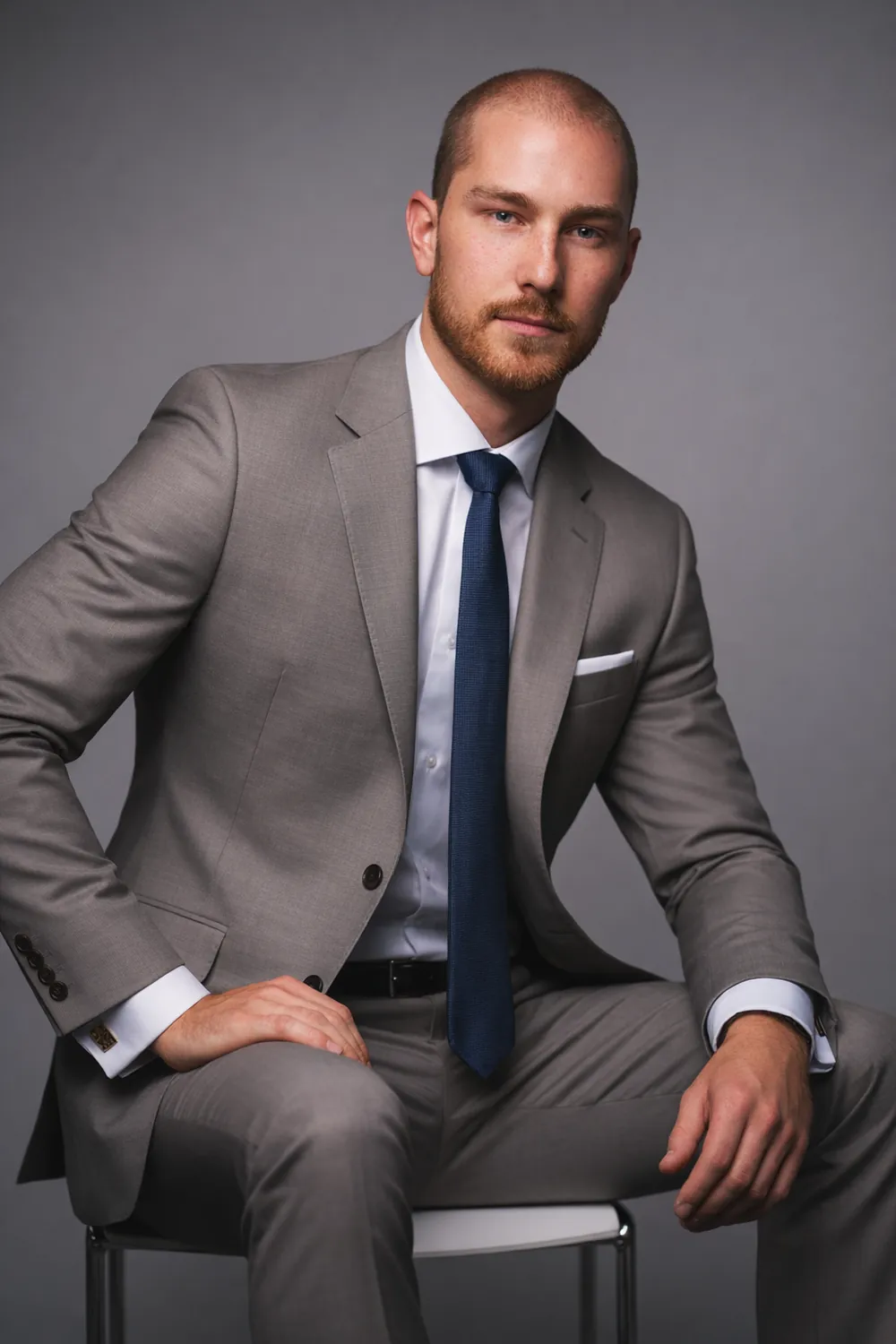Michael Boehringer, founder of Boehringer Law, seated in a grey suit